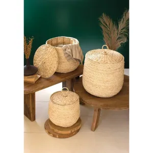 Kalalou - SET OF THREE WOVEN SEAGRASS HAMPER BASKETS - CLAN1153