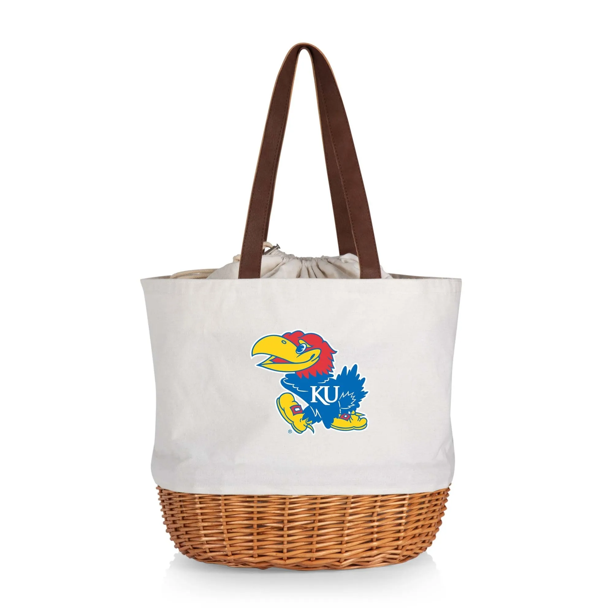 Kansas Jayhawks - Coronado Canvas and Willow Basket Tote