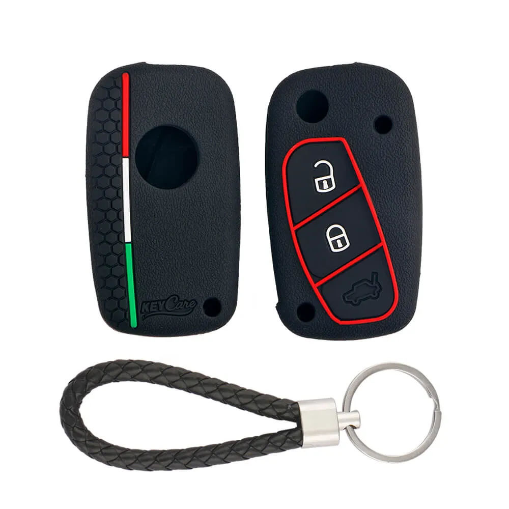 Keycare silicone key cover and keyring fit for : Linea, Punto, Avventura flip key (KC-38, KCMini Keyring)