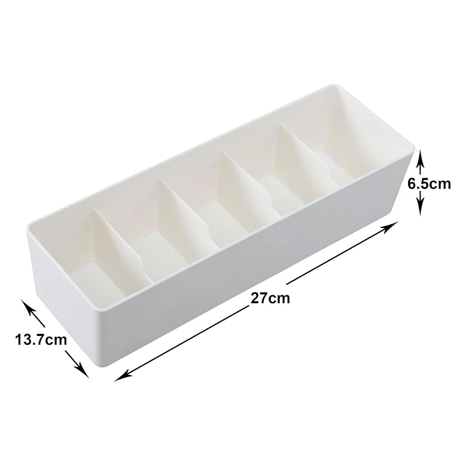 Kuber Industries Cloth Storage Box 5 GridDrawer Divider|Wardrobe Organizer For clothes-Pack of 4 (White)