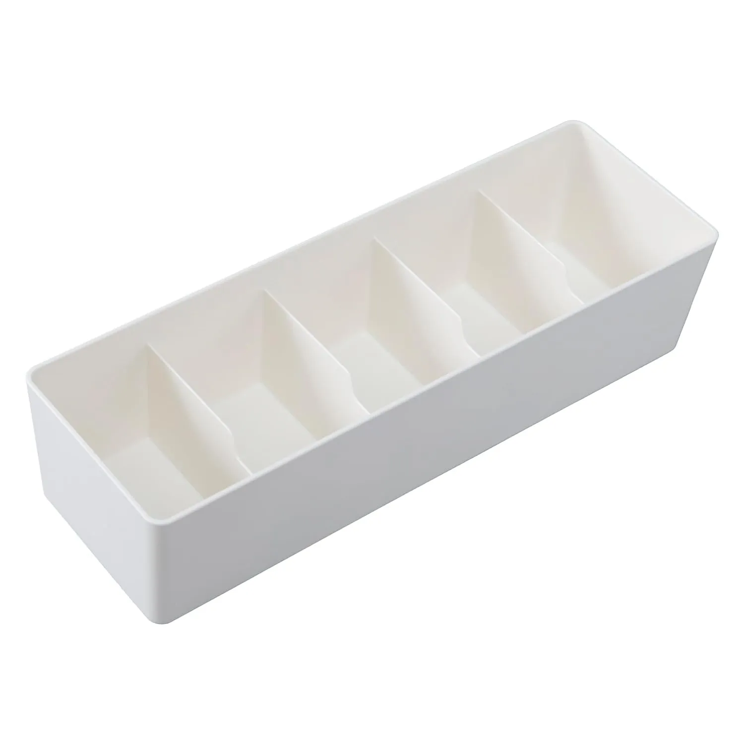 Kuber Industries Cloth Storage Box 5 GridDrawer Divider|Wardrobe Organizer For clothes-Pack of 4 (White)