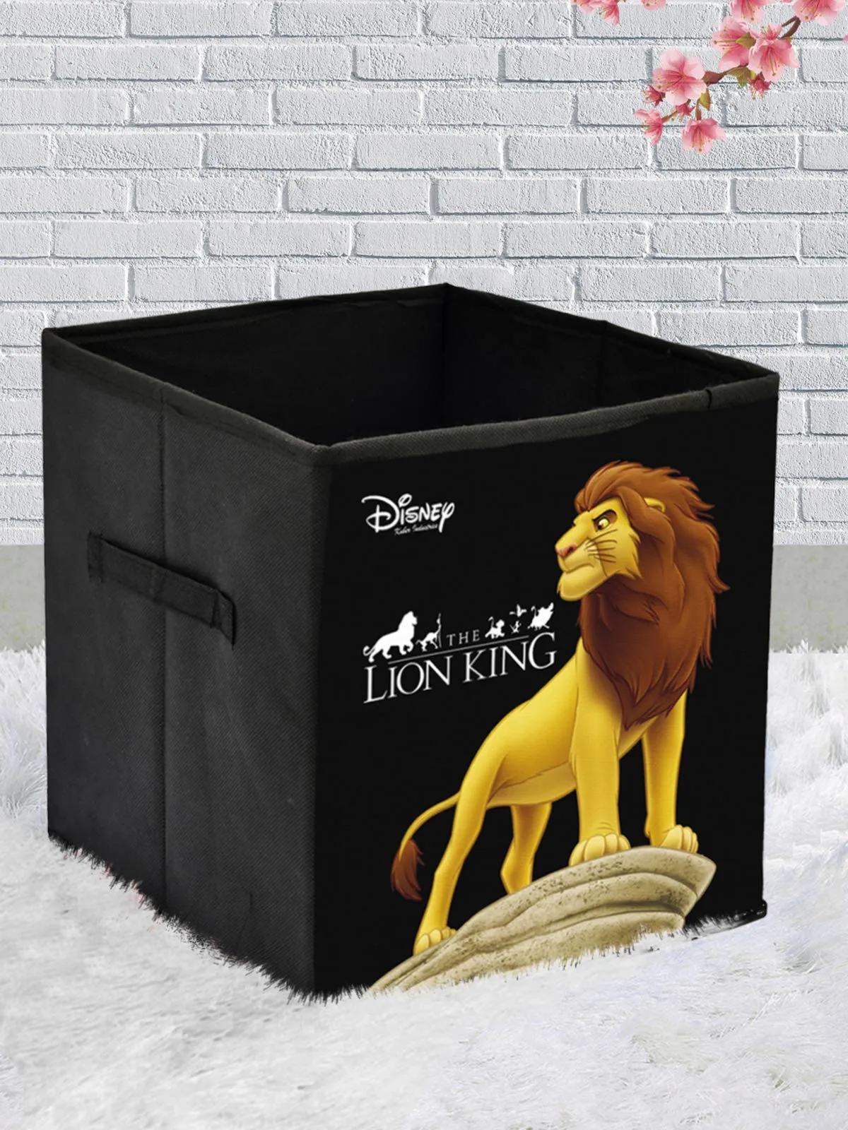 Kuber Industries Disney Lion King Print Rectangular Flodable Storage Box|Drawer Storage and Cloth Organizer|Storage Box for Toys|Storage Box Gor Clothes (Black)