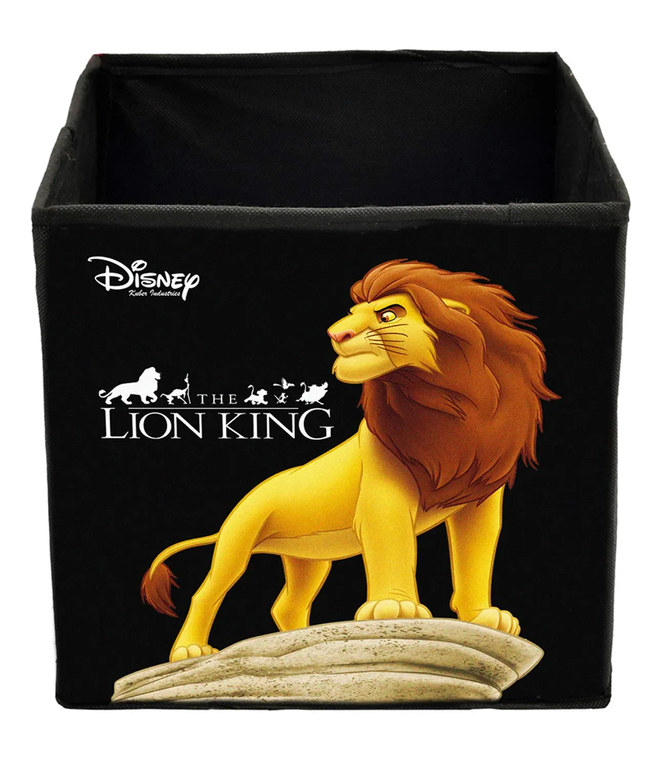 Kuber Industries Disney Lion King Print Rectangular Flodable Storage Box|Drawer Storage and Cloth Organizer|Storage Box for Toys|Storage Box Gor Clothes (Black)