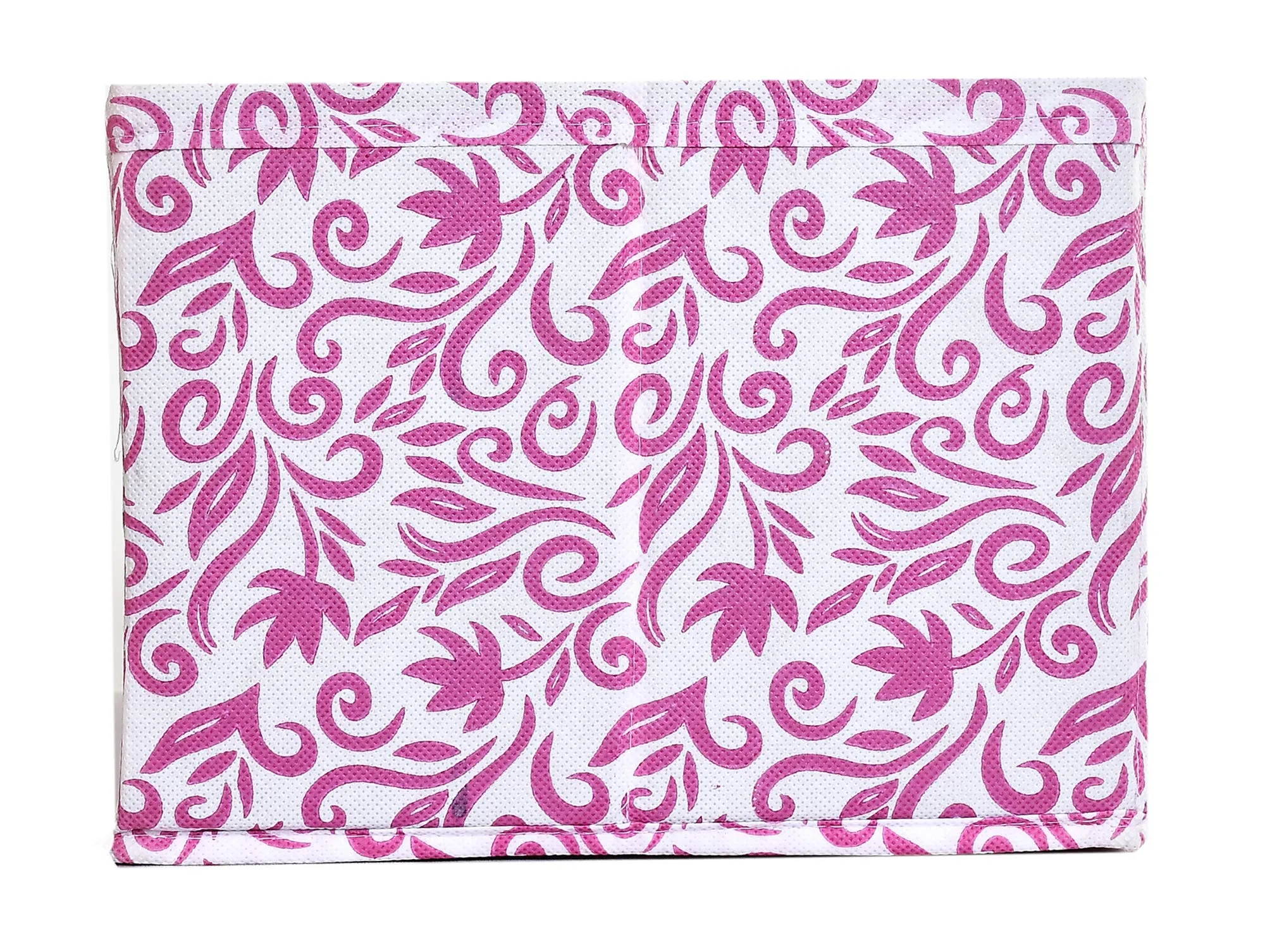 Kuber Industries Leaf Print Non Woven Fabric 5-Replacement Drawer Storage And Cloth Organizer Unit for Closet (Pink)-KUBMART16012