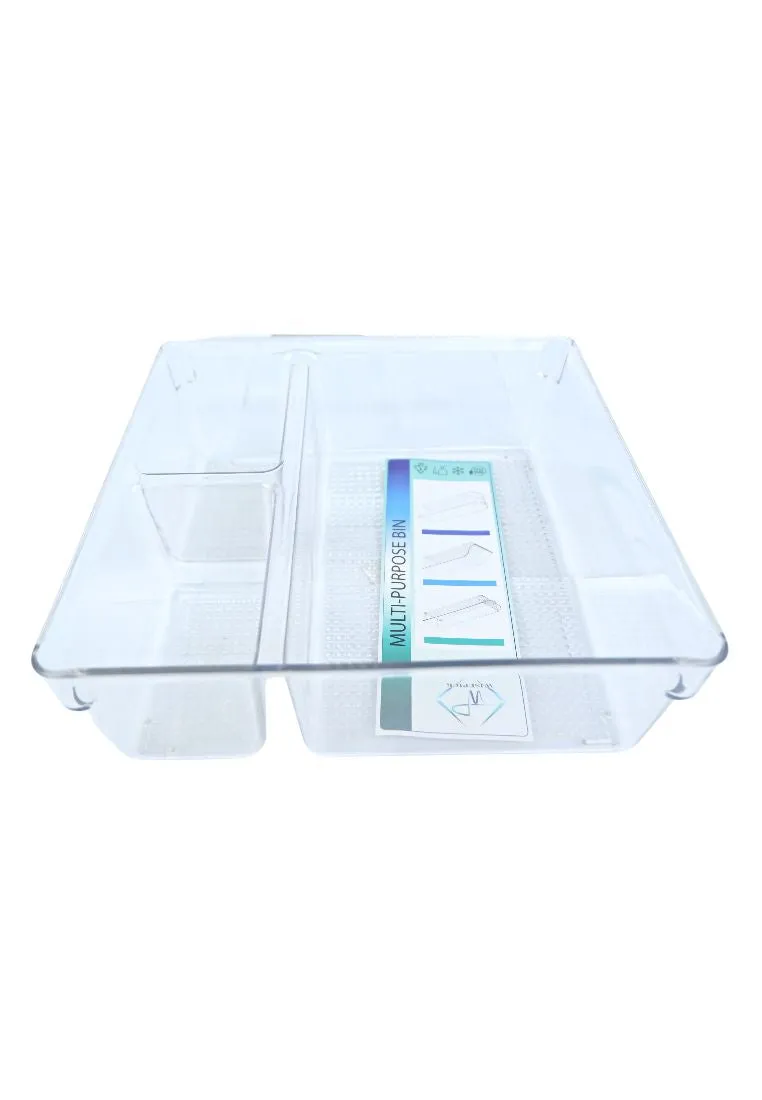 Landmark Multi-purpose Bin With Dividers - Clear