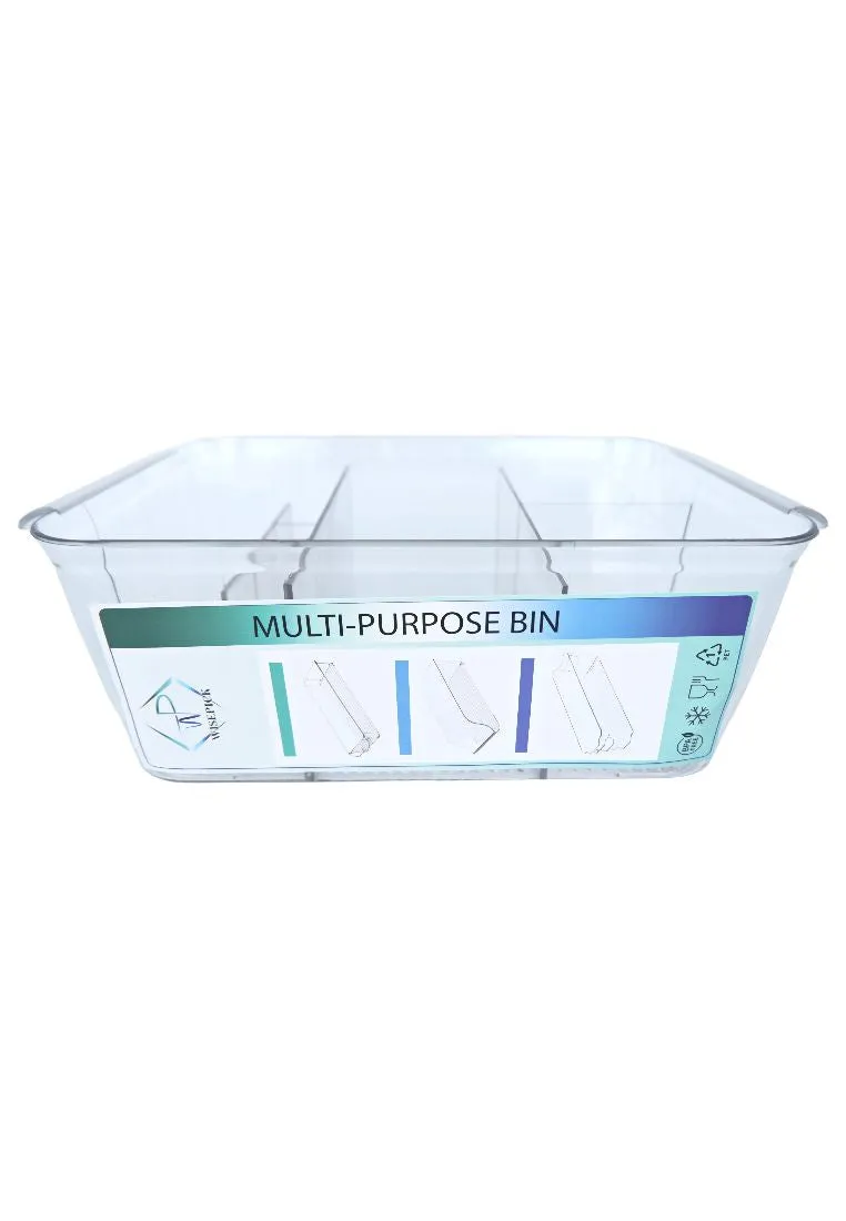 Landmark Multi-purpose Bin With Dividers - Clear