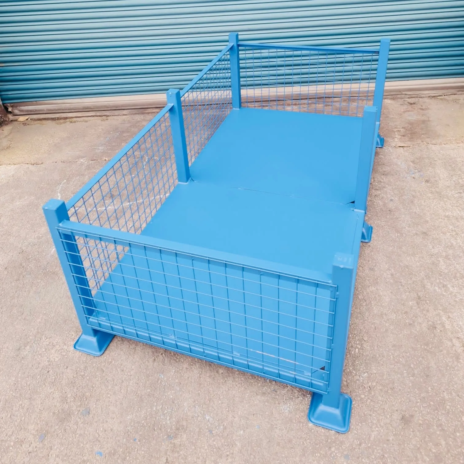 Large Mesh Stillage Storage Cage (Open Front & Solid Base)