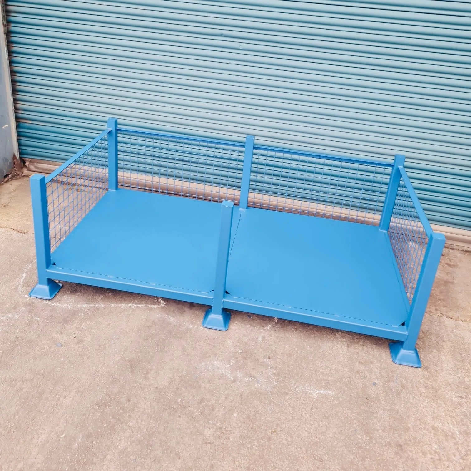 Large Mesh Stillage Storage Cage (Open Front & Solid Base)