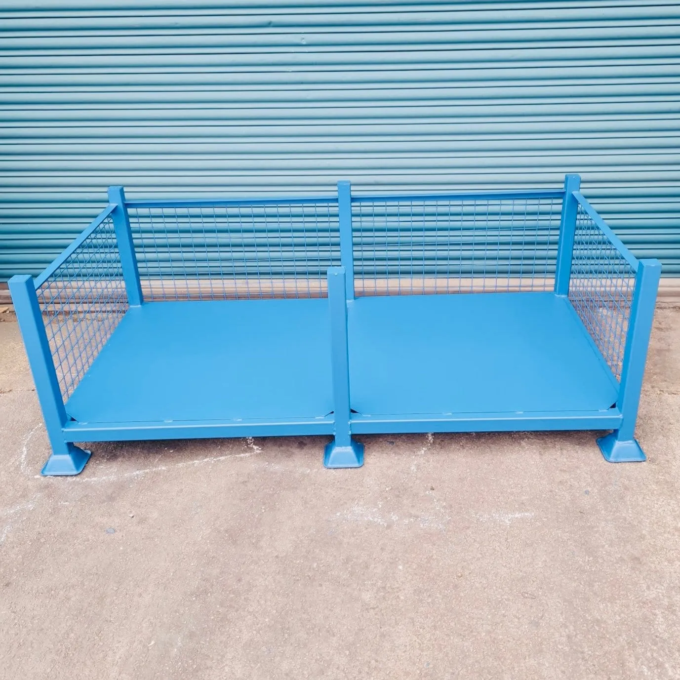 Large Mesh Stillage Storage Cage (Open Front & Solid Base)