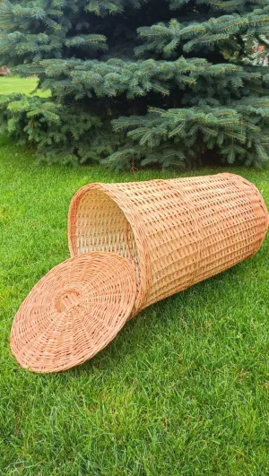 Large Wicker Laundry Basket With Lid