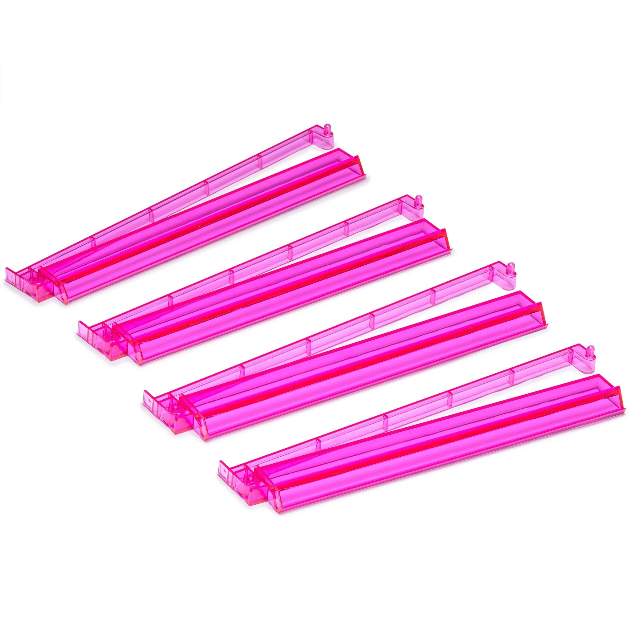 Modern Mahjong Racks with Built-in Pushers - Pink - Set of 4