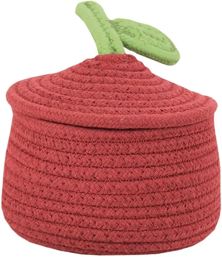 Most Viral Basket Woven With Cotton Rope (Red)