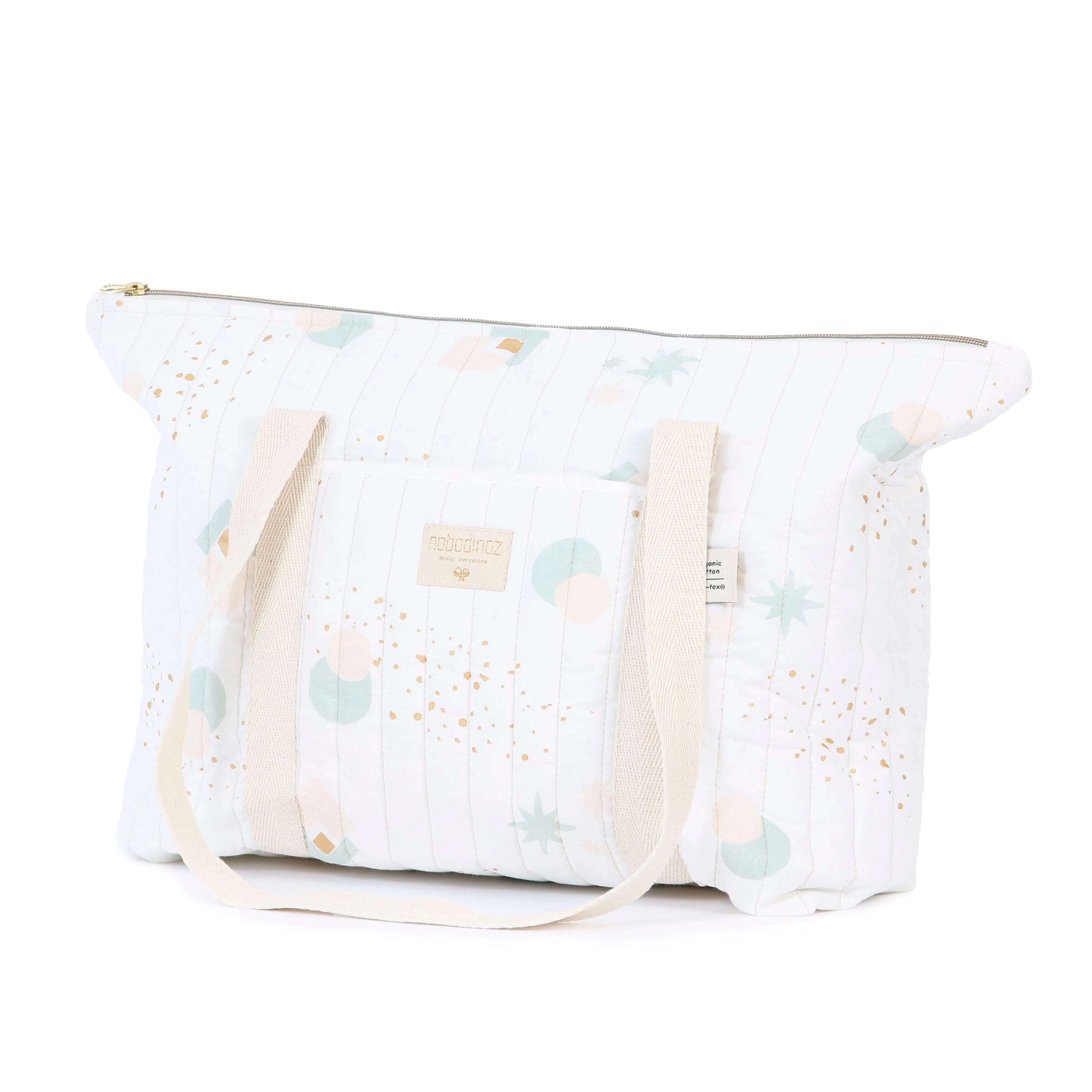 nobodinoz Paris Maternity Bag Aqua Eclipse/ White