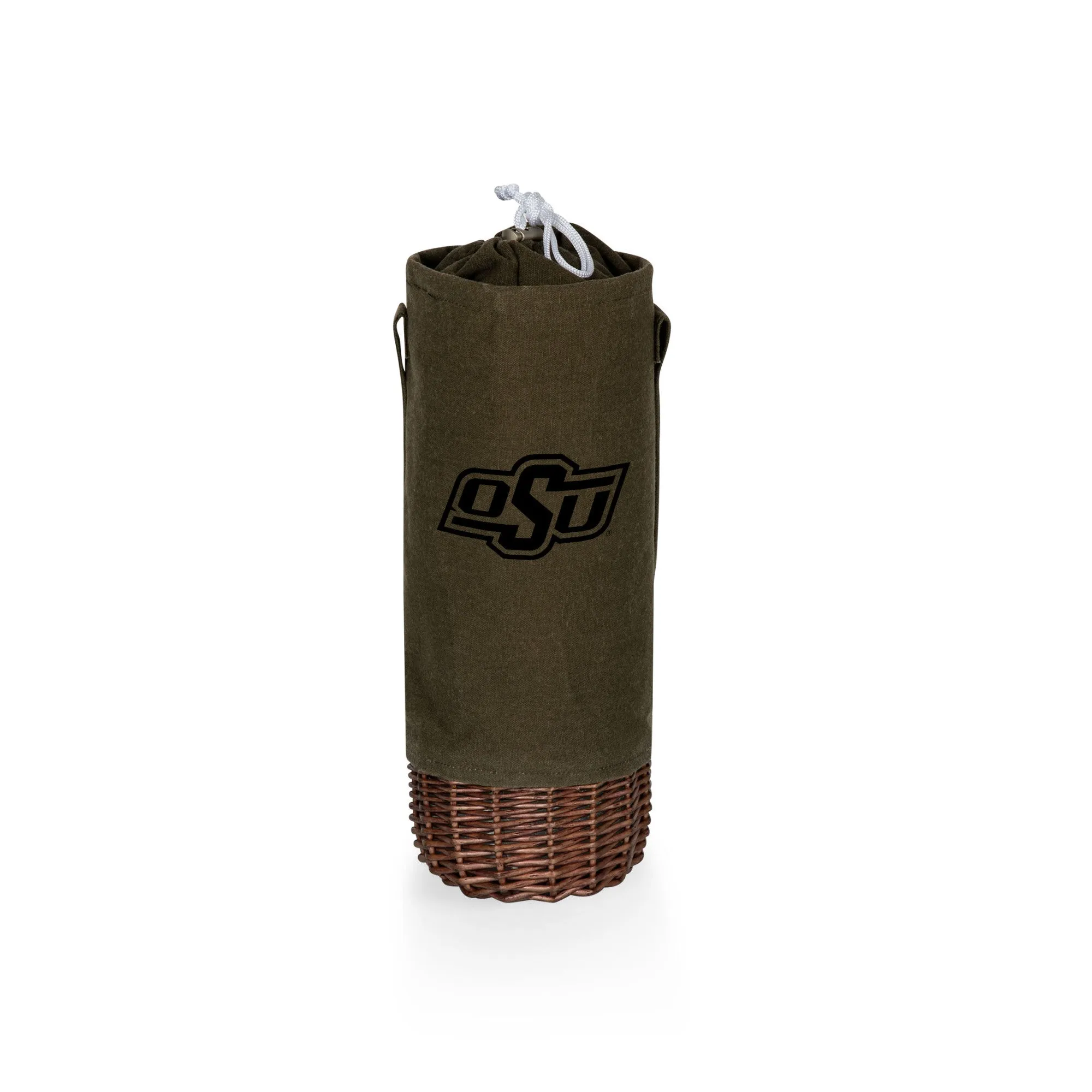 Oklahoma State Cowboys - Malbec Insulated Canvas and Willow Wine Bottle Basket