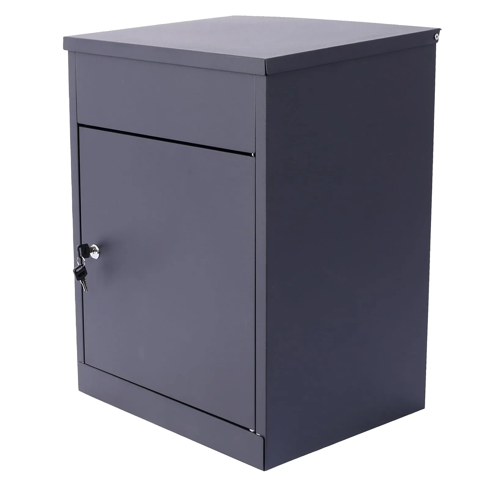 Package Delivery Box for Outside, Deck Boxes Outdoor Extra Large Mailbox Lockable Package Lock Box Steel Outdoor Package Box for Porch, 22.8"x17.3"x14.2" Black