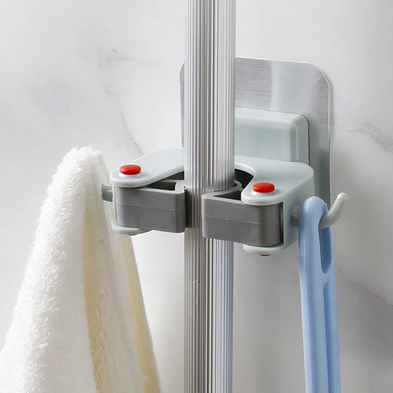 Punch-Free Wall-Mounted Mop Rack