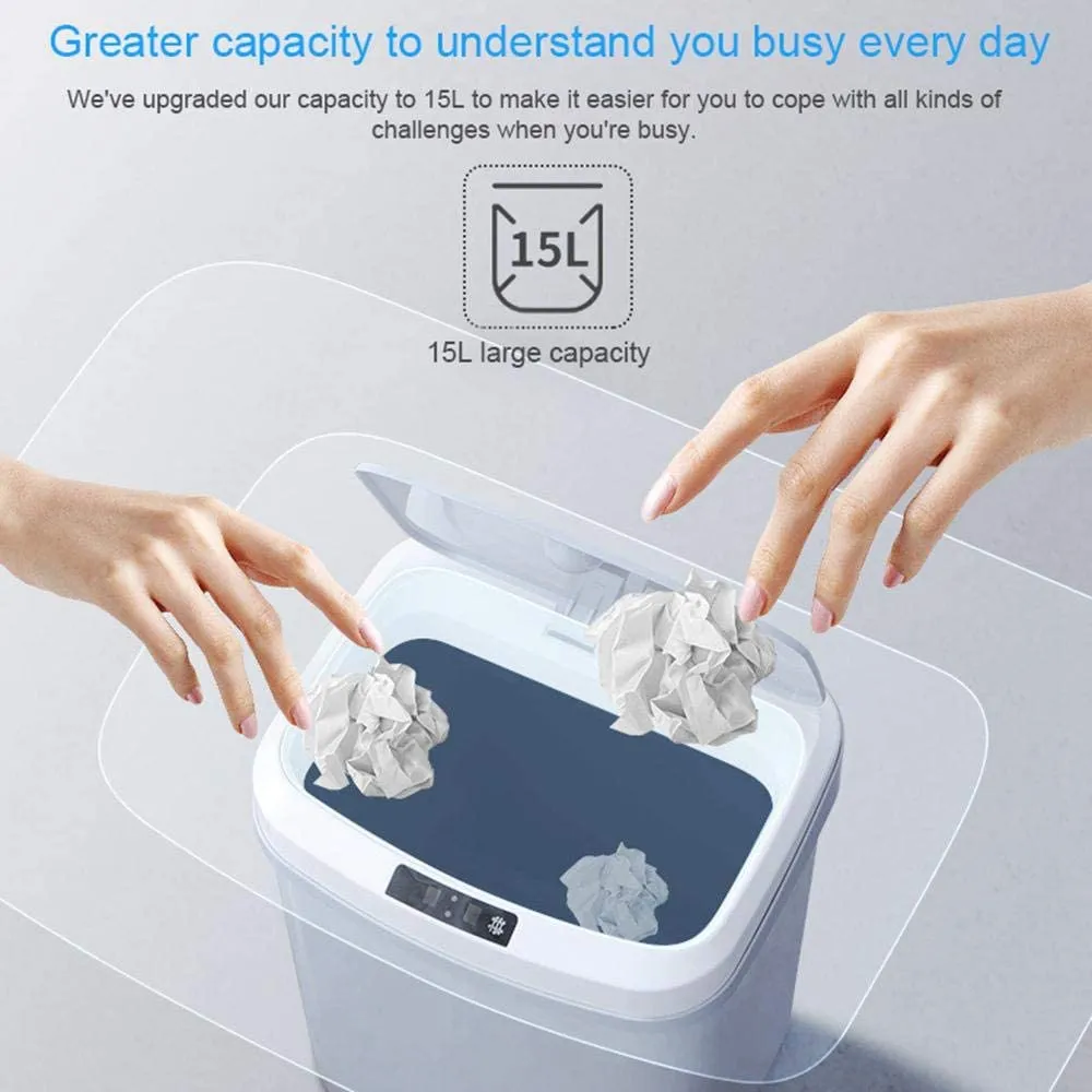 Rubbish Bin 15L Automatic Smart Auto Sensor Dustbin Trash Can