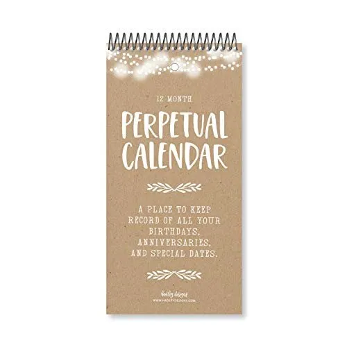 Rustic Kraft Perpetual Calendar | 12 Months | Home & Organization