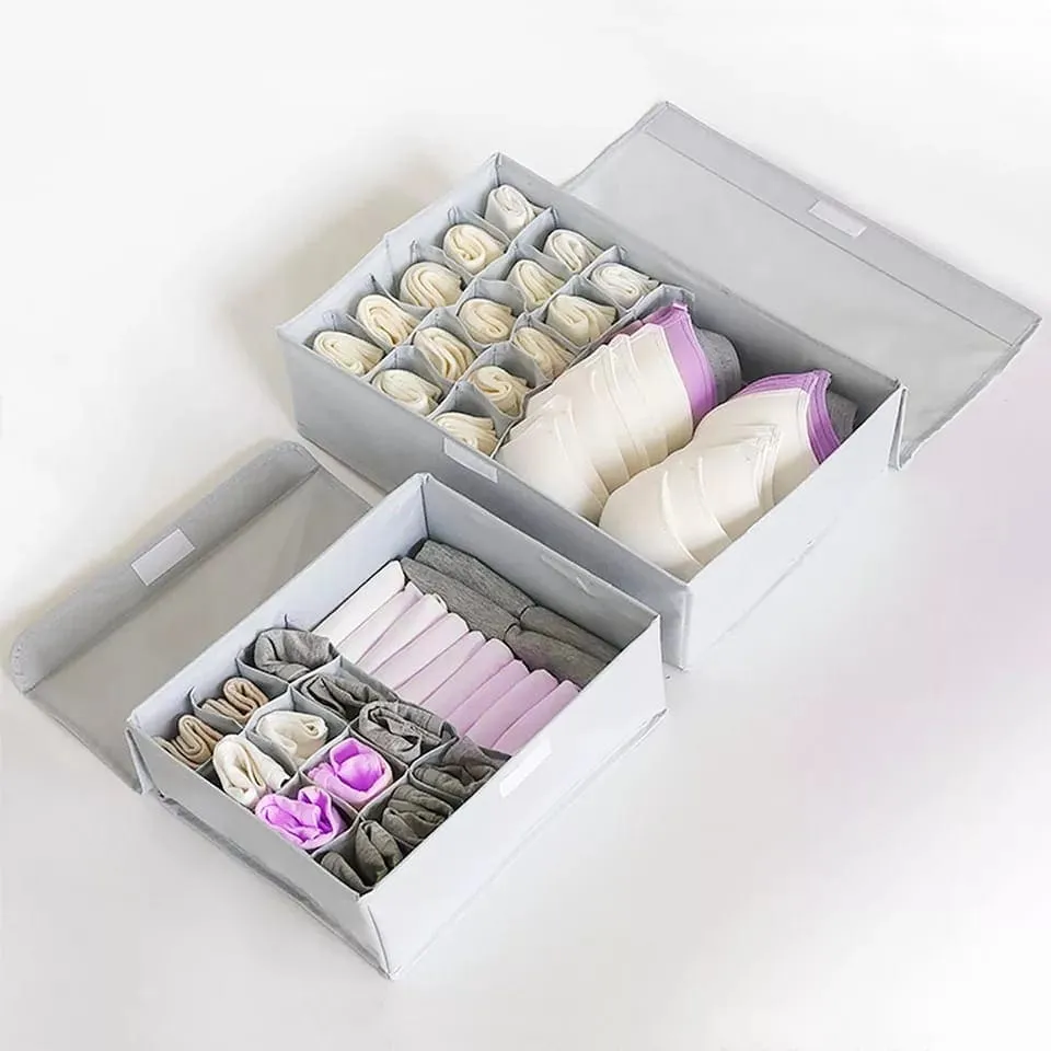 Set Of 3 Foldable Storage Organizer, Drawer Closet Storage Organizer, Socks Lingerie Box, Storage Box for Clothes Socks