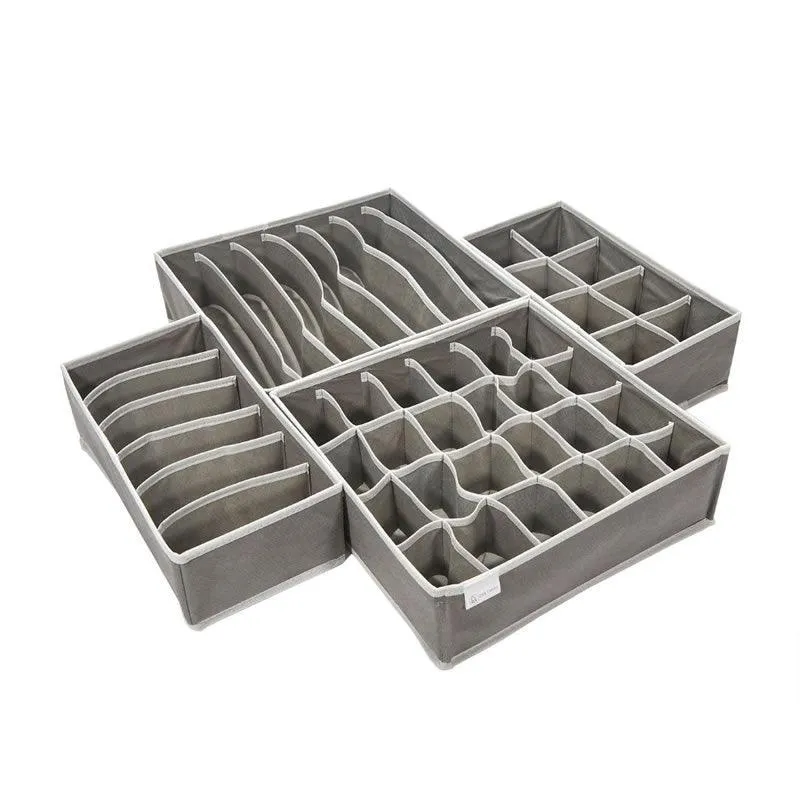 Set of 4 Drawer Organisers Underwear Storage Boxes HA-8