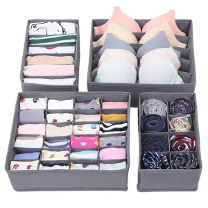 Set of 4 Drawer Organisers Underwear Storage Boxes HA-8