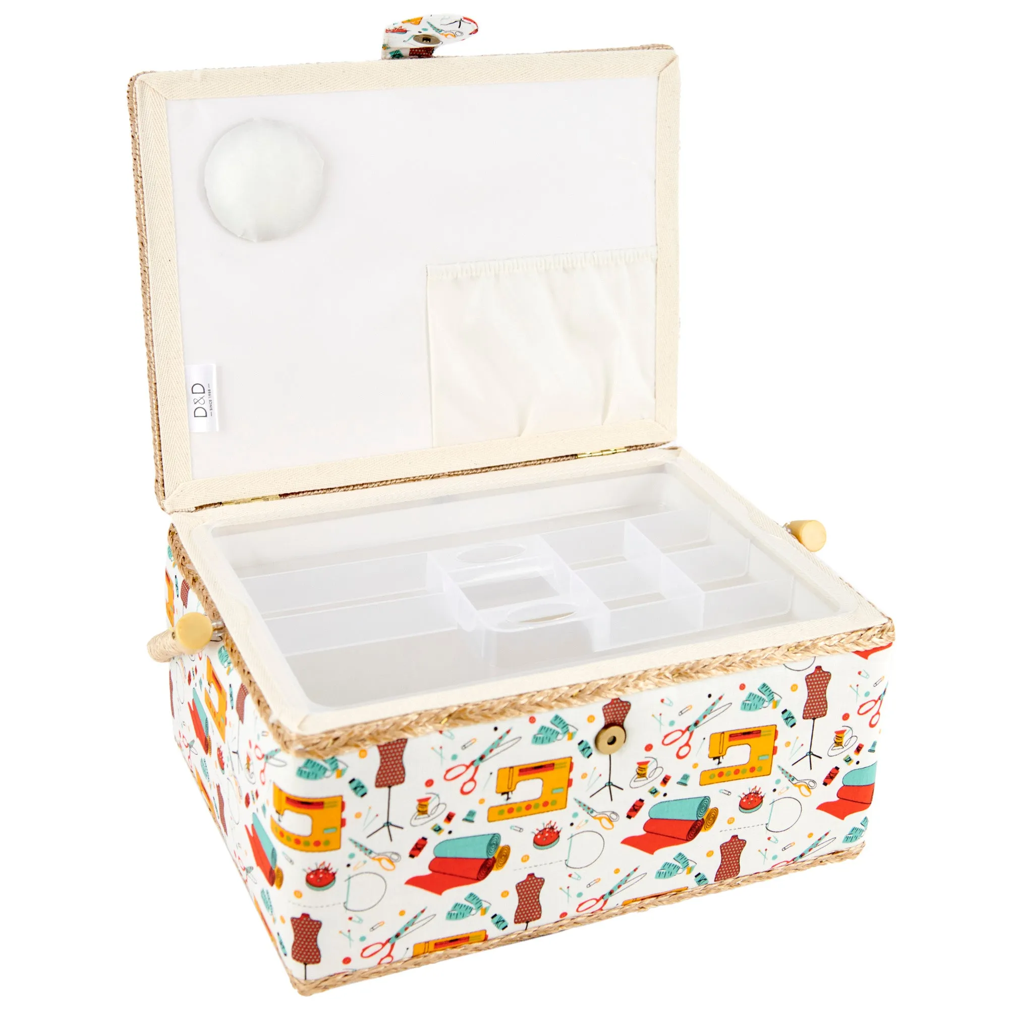 Sewing Basket, Multi- 30.5x23x16cm