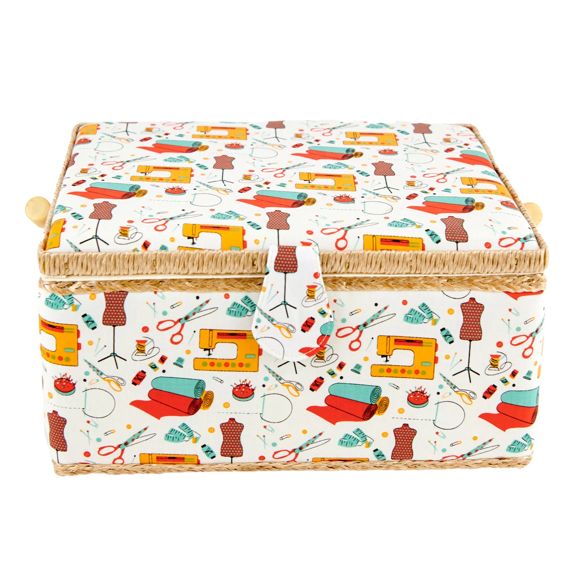 Sewing Basket, Multi- 30.5x23x16cm