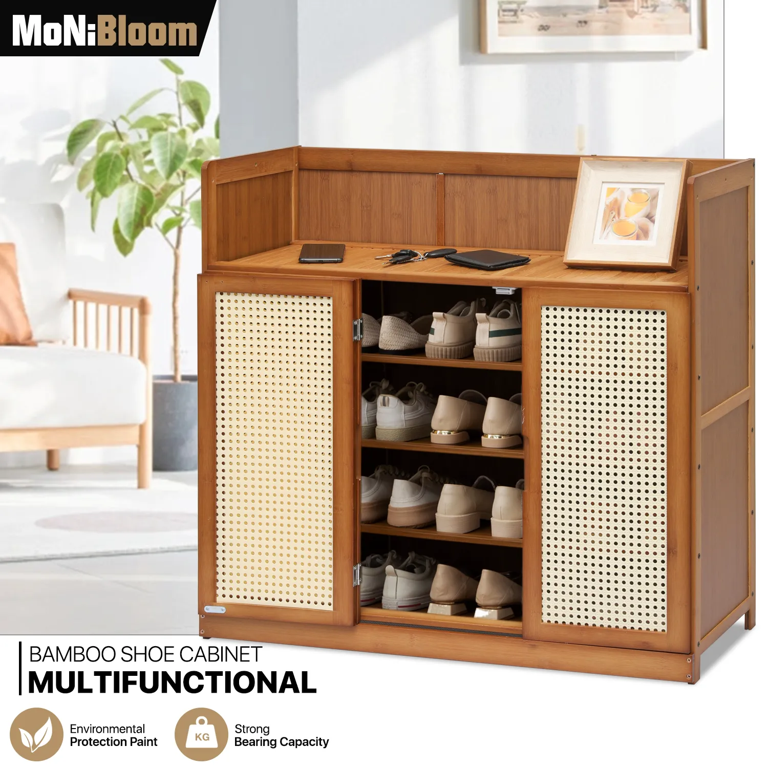 Shoe Storage - 5 Tiers 3 door - Brown