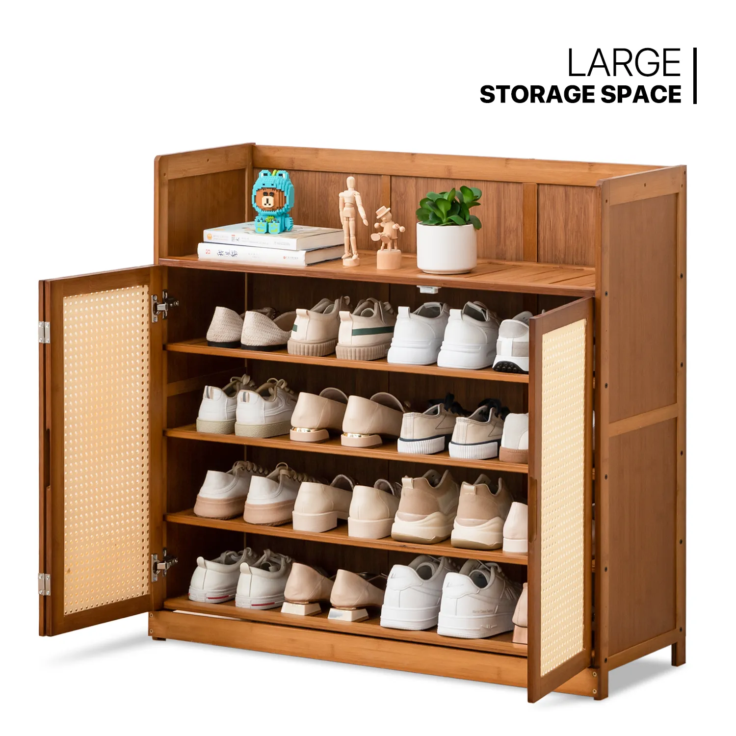 Shoe Storage - 5 Tiers 3 door - Brown