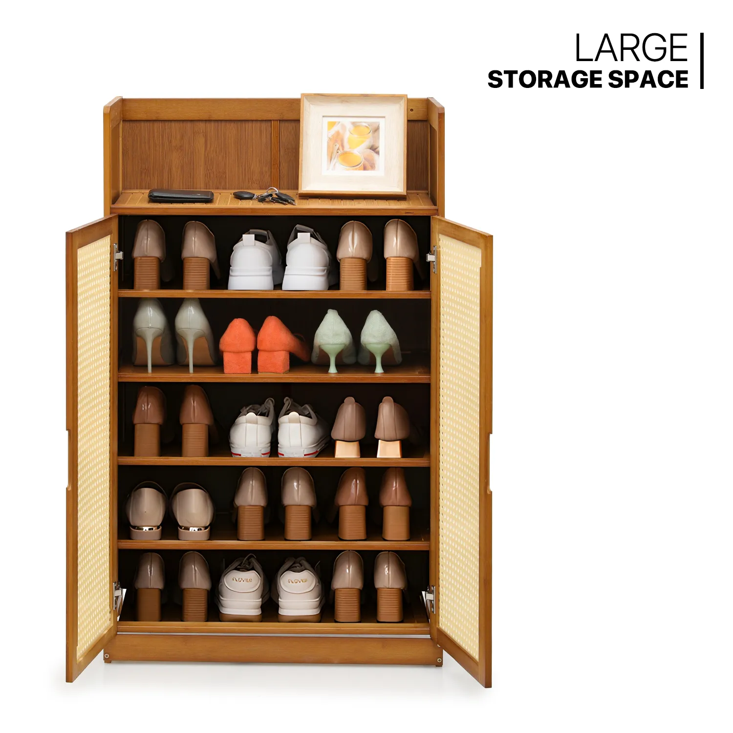 Shoe Storage - 6 Tiers 2 door - Brown