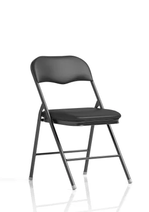 Sicily Black Polyurethane Folding Chair