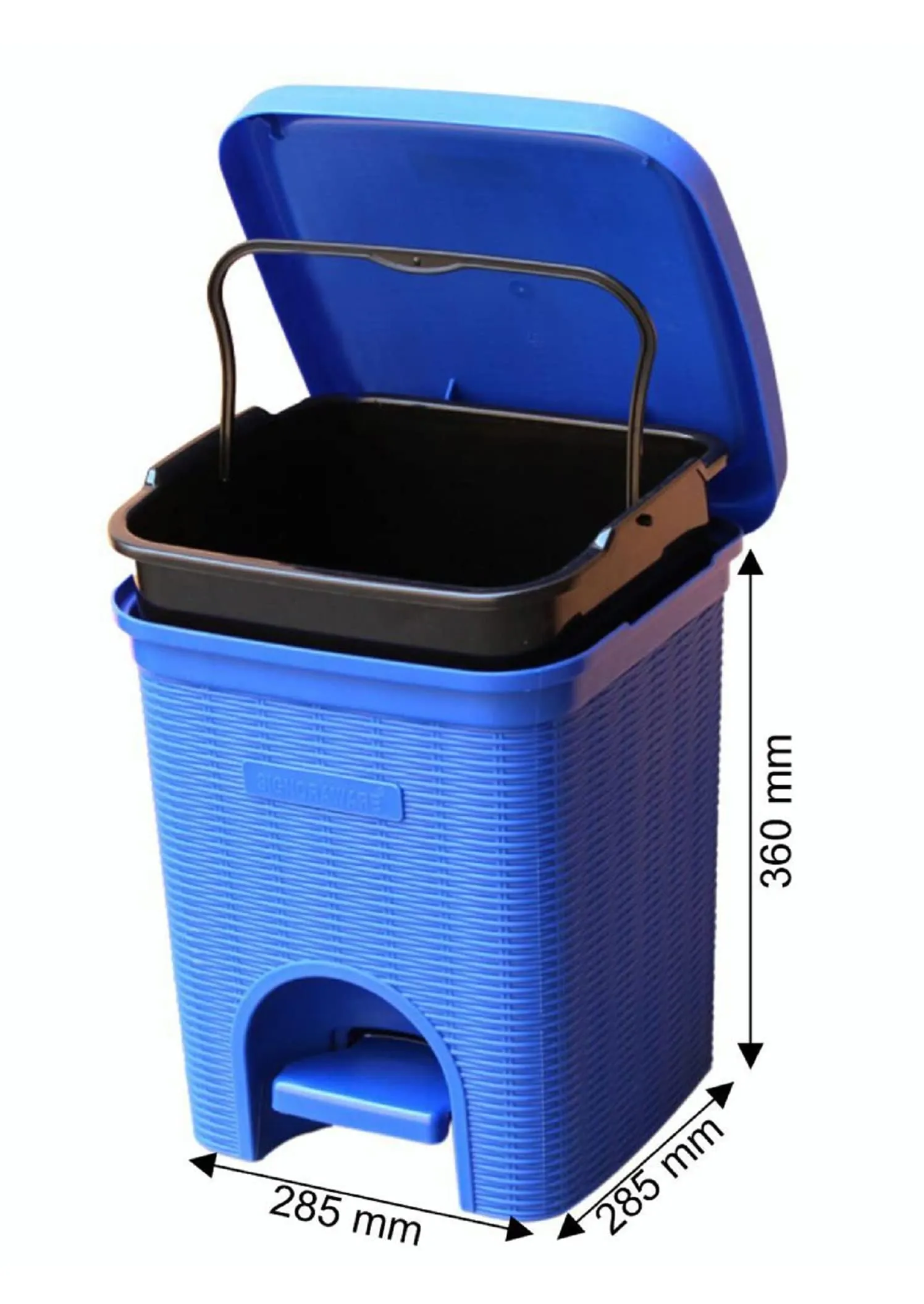 Signoraware 12 Liters Modern Lightweight Pedal Dustbin / Thrash Can with Lid for Home Office / Non Garbage Smell / Unbreakable Single Mould / Heavy Duty (12Ltr Blue), Plastic