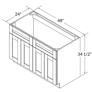 Sink Base Kitchen Cabinet SB48 Milan Slate 48 in. width 34.5 in. height 24 in. depth