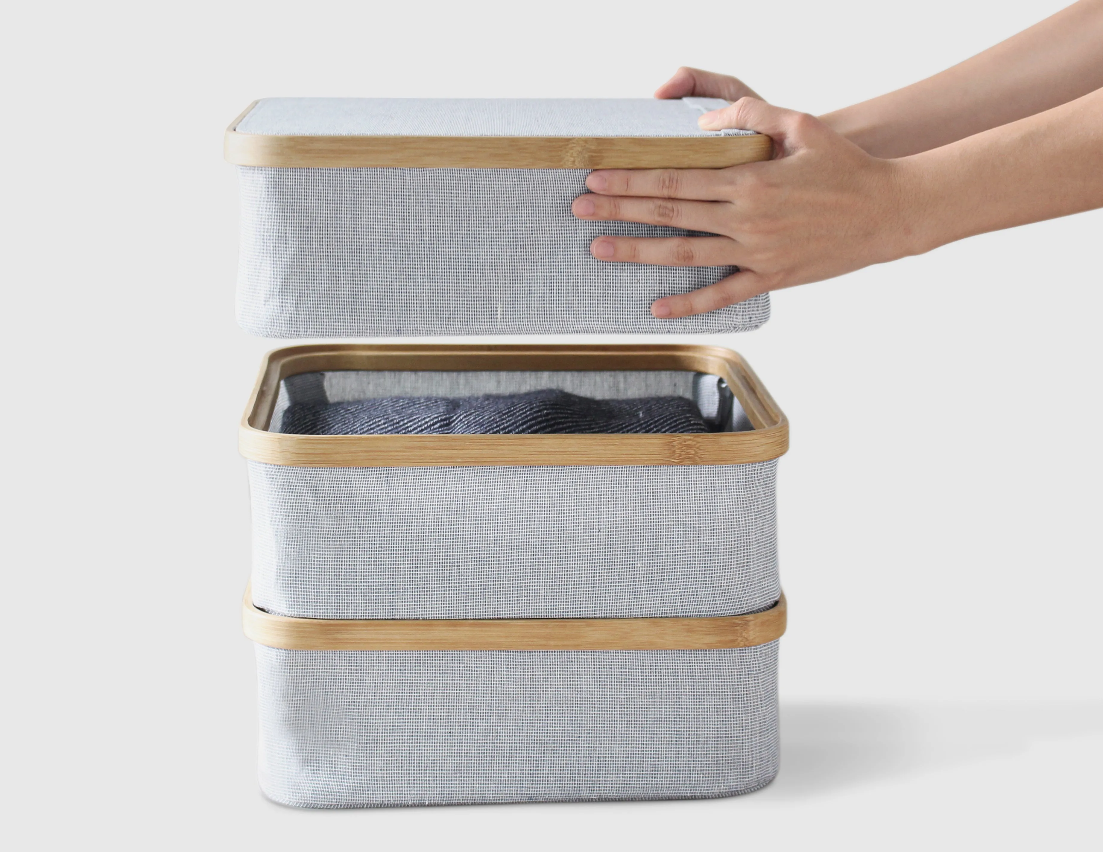 Stacking Storage Box With 4 Compartments