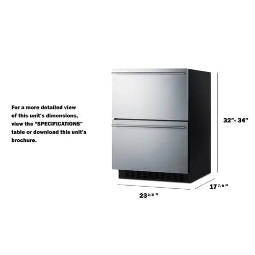 Summit 24" 2-Drawer All-Refrigerator ASDR2414