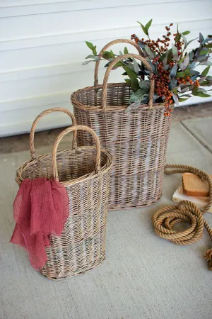 Tall Oval Wicker Baskets