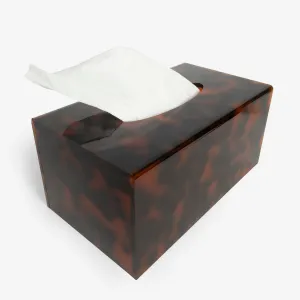 Tortoise Shell Tissue Box Rectangular