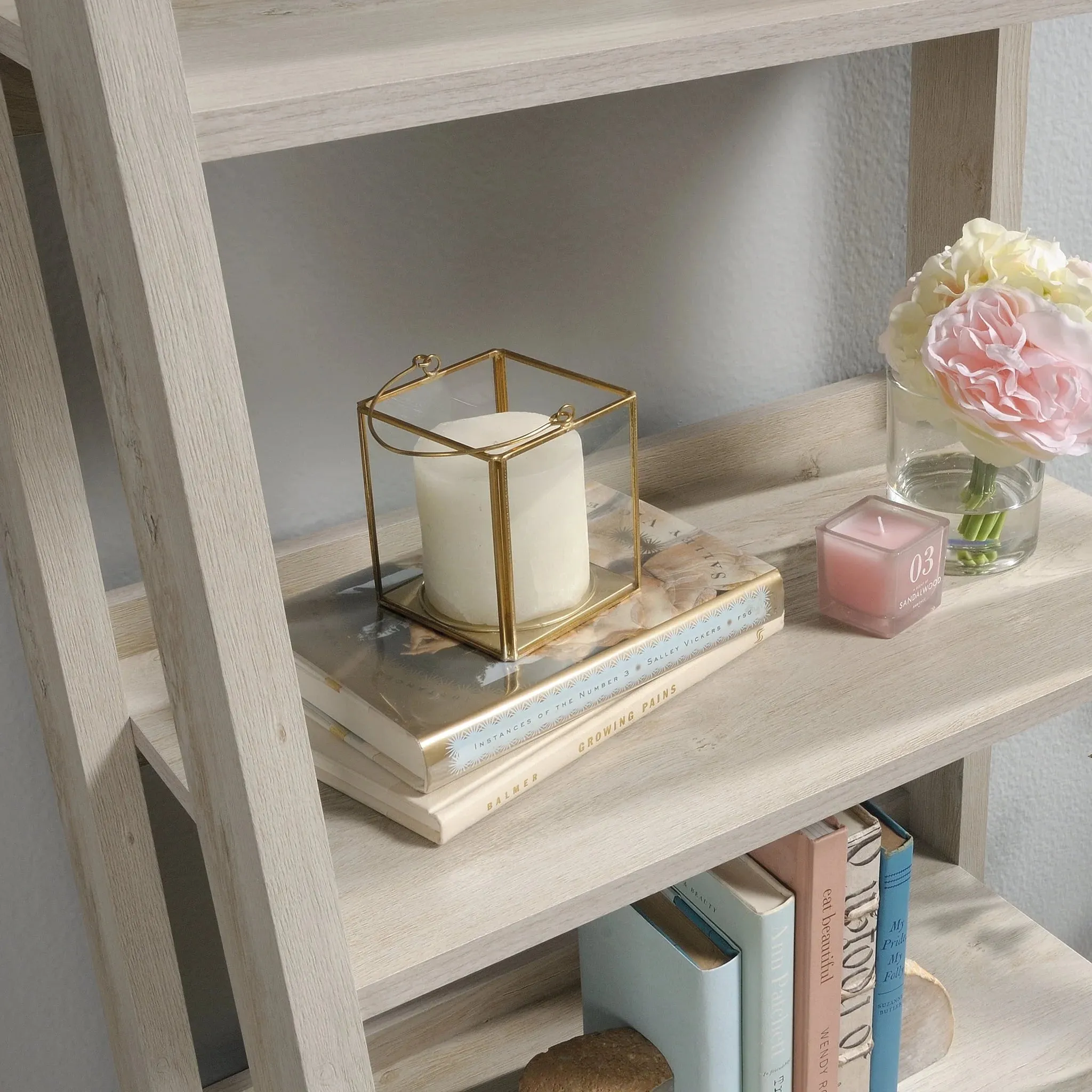 Trestle 5-Shelf Bookcase, Chalked Chestnut Finish