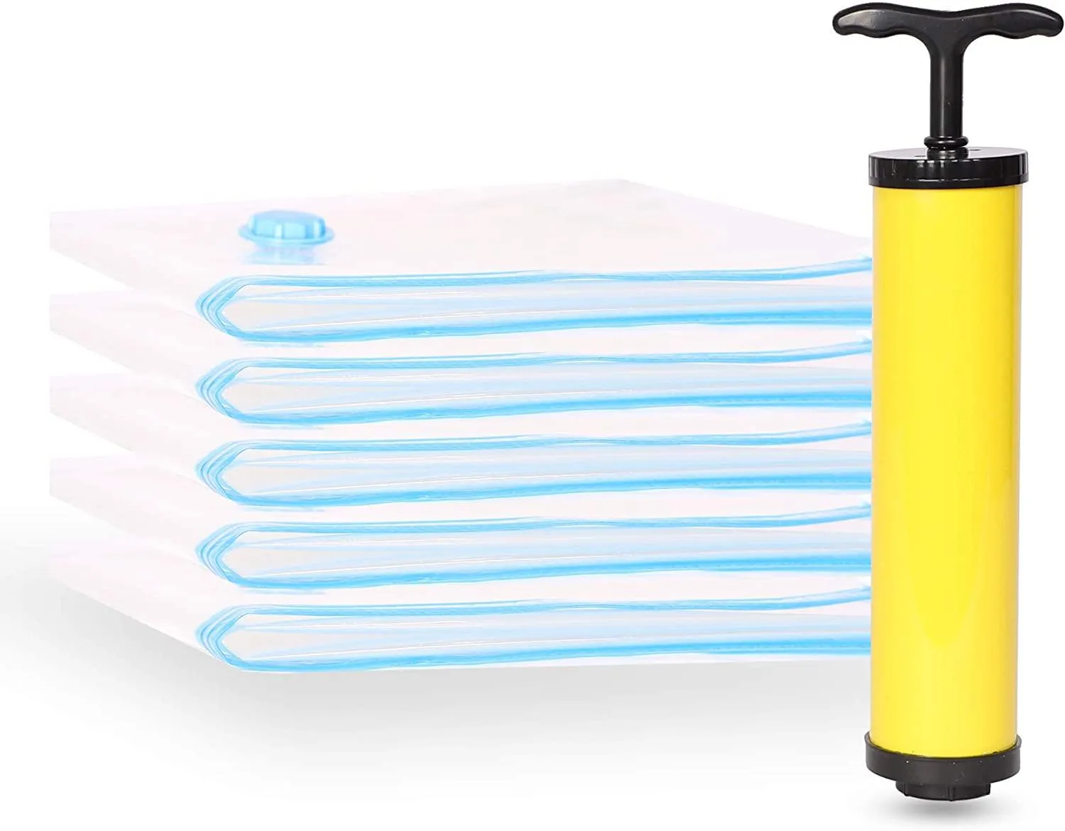 Vacuum Seal Bags Space-Saving Vacuum Storage Bags Includes 8 Compression Bags and Manual Pump,Small 19.7"x27.6