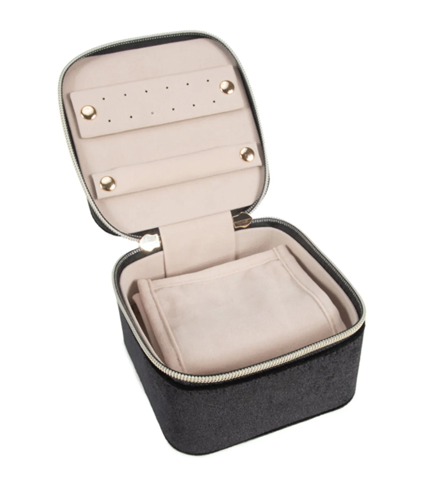 Vera Travel Jewelry Case with Pouch Black