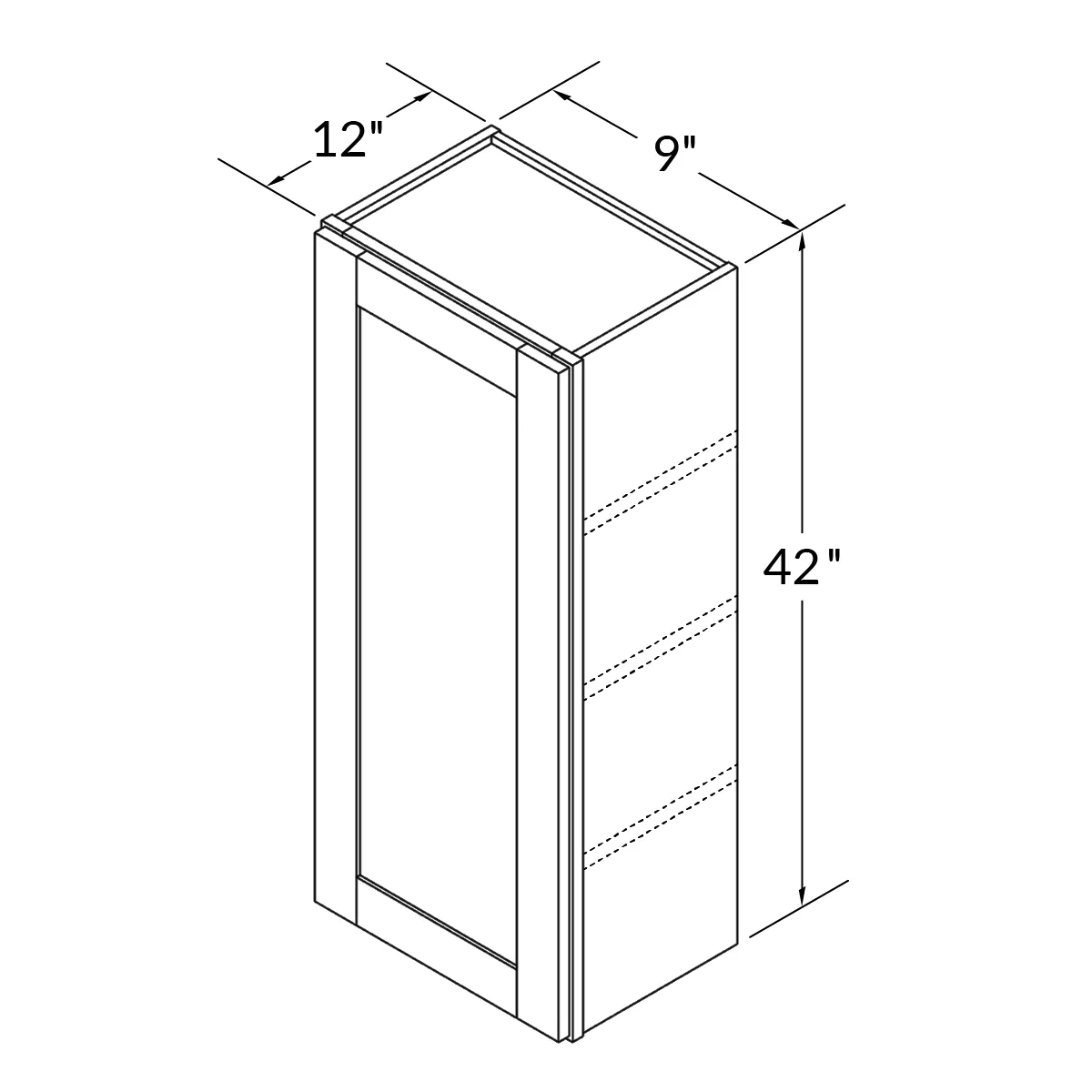 Wall Kitchen Cabinet W0942 Milan Slate 9 in. width 42 in. height 12 in. depth