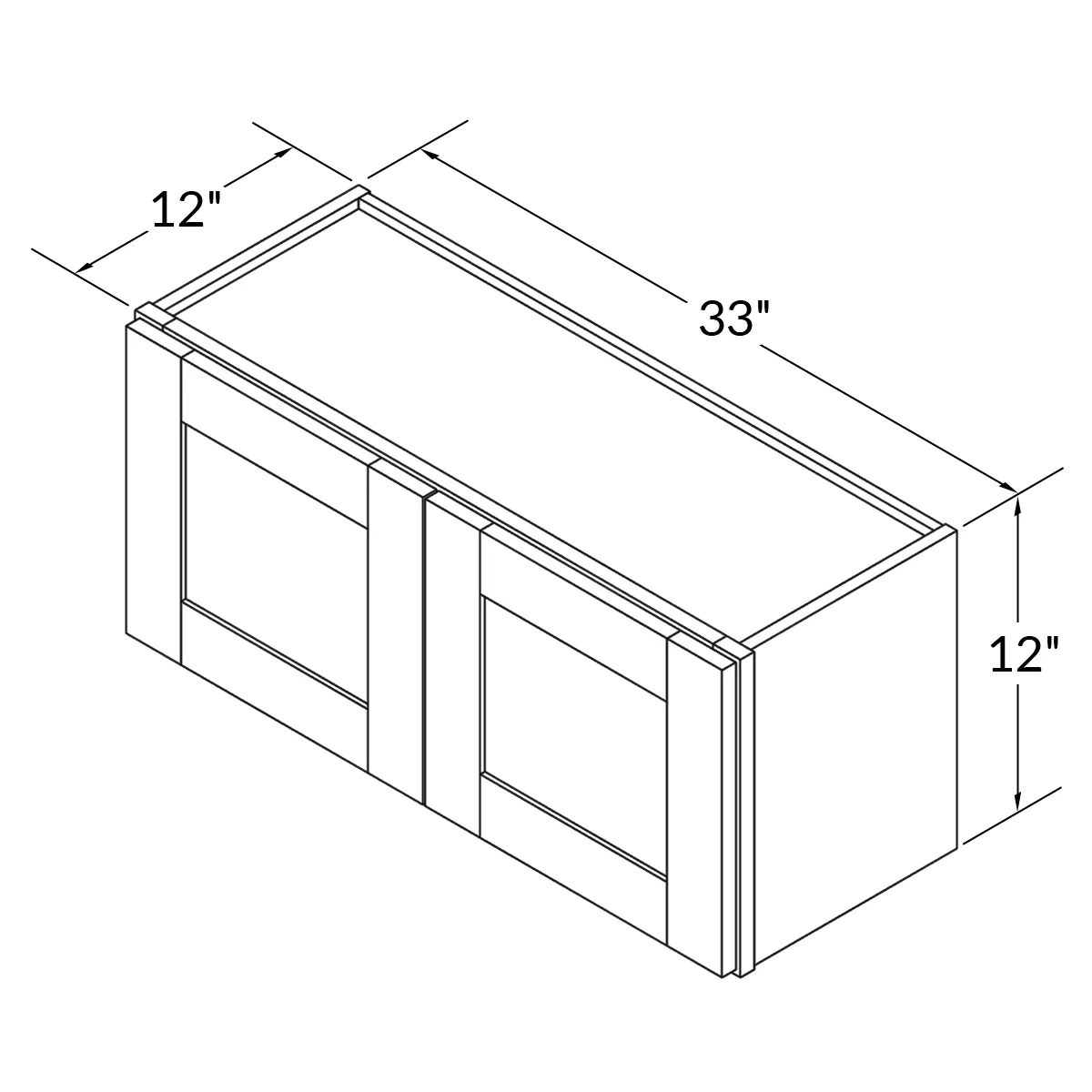 Wall Kitchen Cabinet W3312 Milan Pearl 33 in. width 12 in. height 12 in. depth