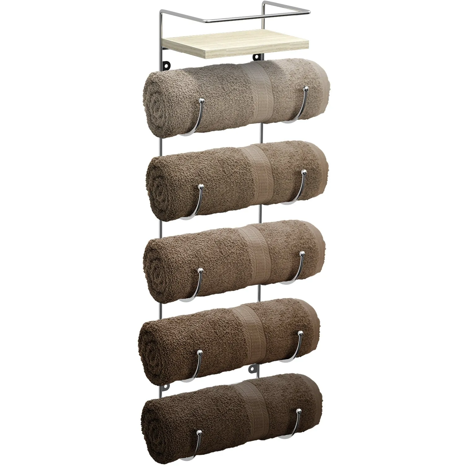 Wall Mounted Towel Rack with Shelf