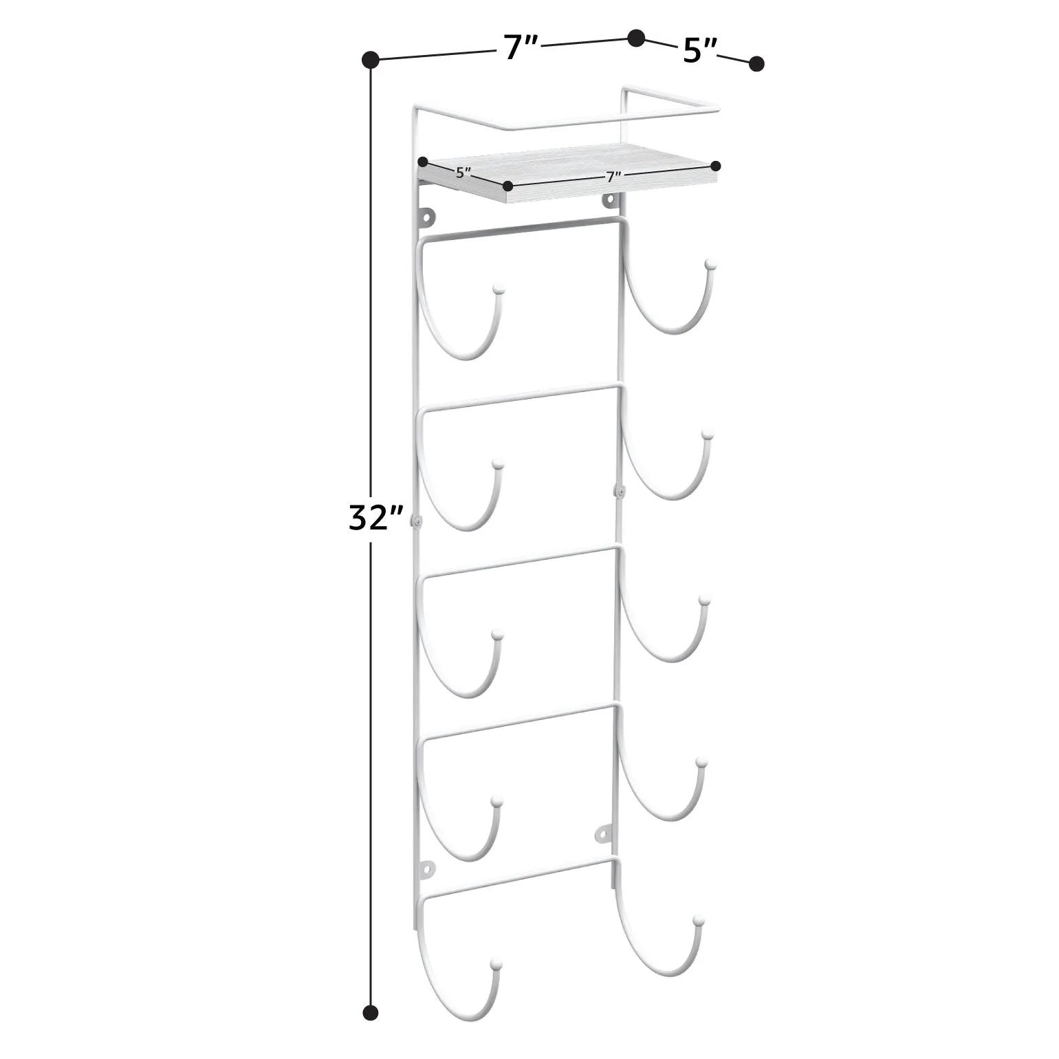 Wall Mounted Towel Rack with Shelf