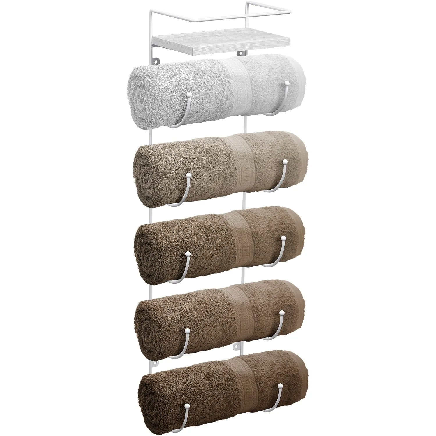 Wall Mounted Towel Rack with Shelf