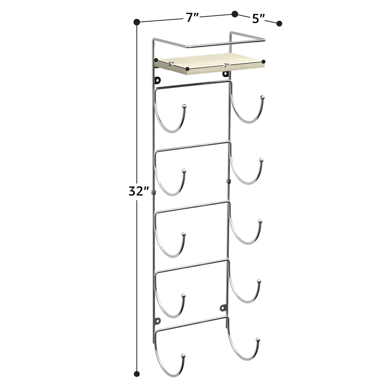 Wall Mounted Towel Rack with Shelf