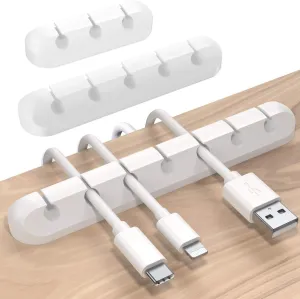 White Cable Clips Cord Organizer Cable Management