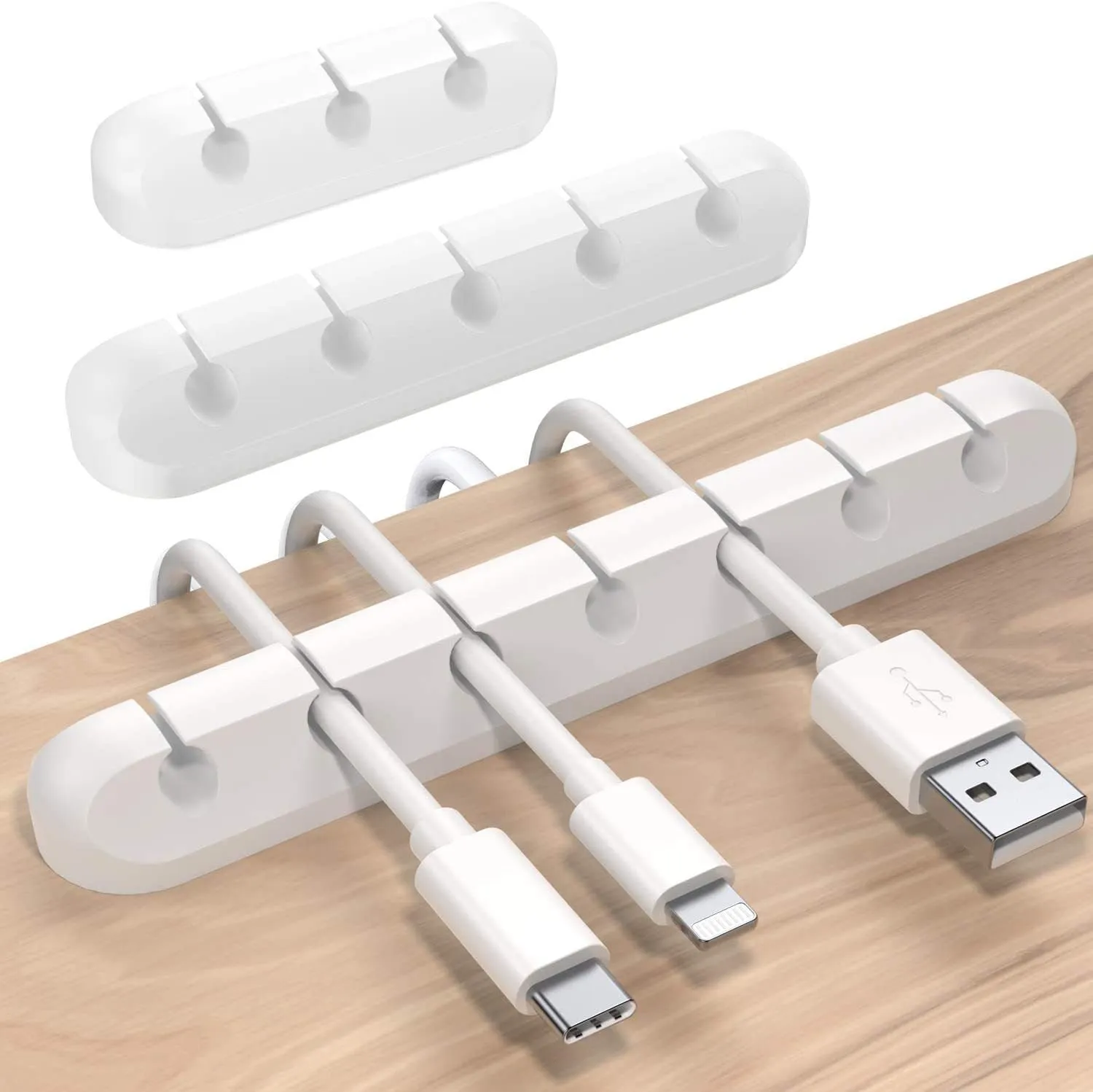 White Cable Clips Cord Organizer Cable Management