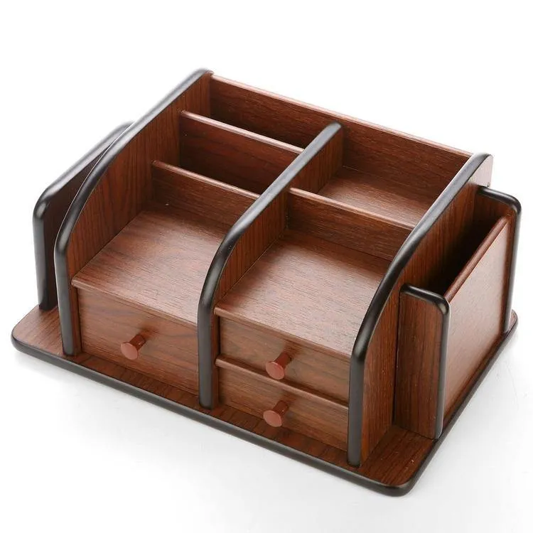 Wood Office Supplies Desk Organizer Rack