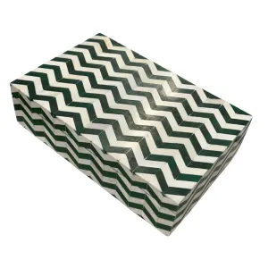 Zig Zag Bone Inlay Box | Green